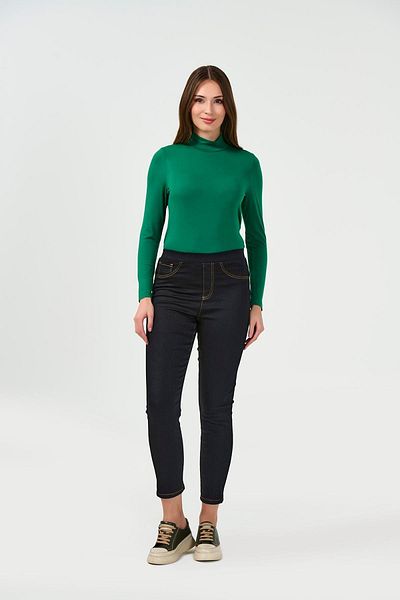 TOLGA SARAÇOĞLU 30156 Black Waisted Elastic Slim Bear Jeans Pants