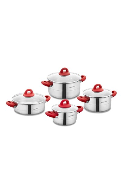 KORKMAZ Hera Kırmızı 8 Parça Tencere Seti A1087-2