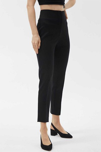 Two Mail Thick Corsage Pants BLACK