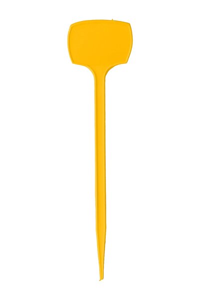 ToXA Sera Saksı Etiketi 10 Adet 20x6cm Plastik Çiçek Bitki Fide Levhası Kazıklı Fiyat Etiket Sarı