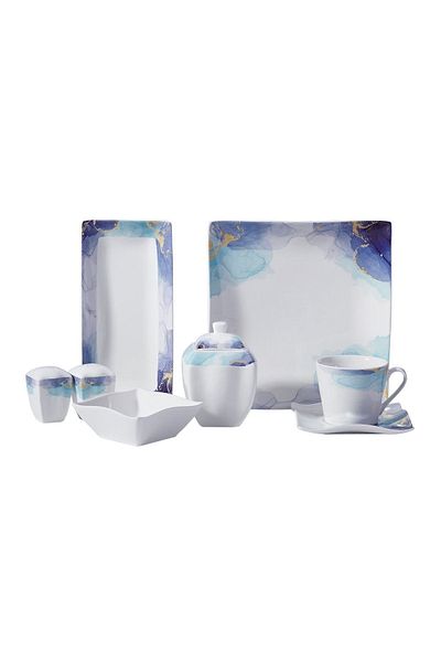 KORKMAZ Square Breakfast Link Collection 28 Piece Set - A8569