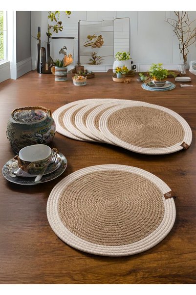 HomeTurko Minimalist Elegant Design Jute Hand-Woven Single Plate Coaster Wall Decoration Accessory Wicker