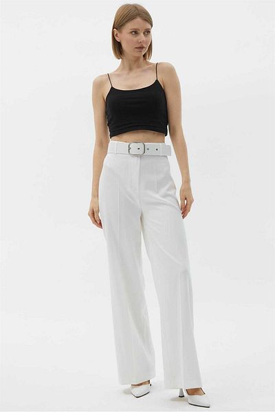 Two Mail Belted Trousers WHITE