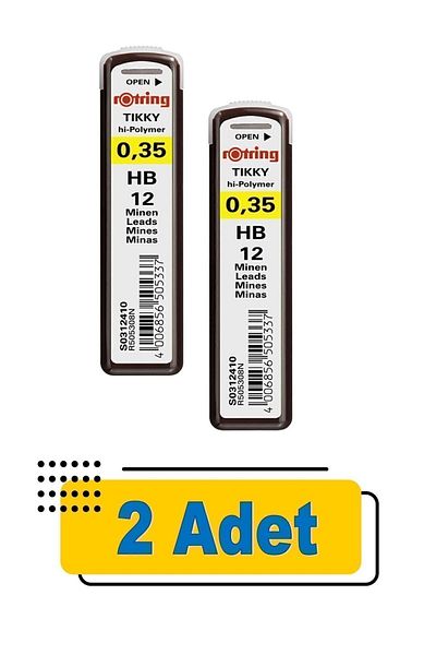 Rotring الحد الأدنى 0.35 مم Hb رأس القلم متعدد الاستخدامات 2 قطعة هاي بوليمر ألمانيا