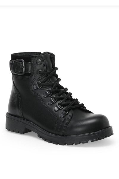 Papuçcum Unisex Μαύρες Δερμάτινες Μπότες