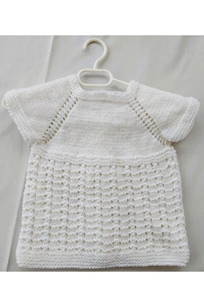 Bircan Hediyelik Beyaz El Örgüsü Robadan Bebek Yeleği 1 Yaş