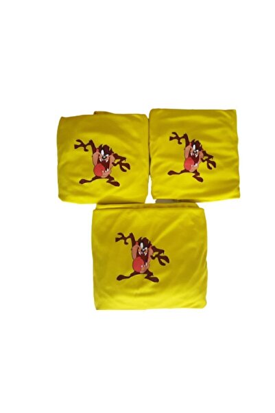 Universal Çizgi Karakter Baskılı Sarı Penye Servis Kılıfı