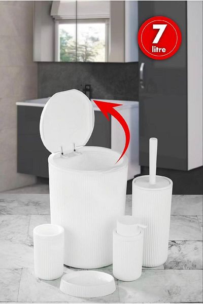 Box Up Λευκό Σετ Μπάνιου 5 τεμαχίων – Σειρά κοστουμιών – Μοντέρνο και κομψό