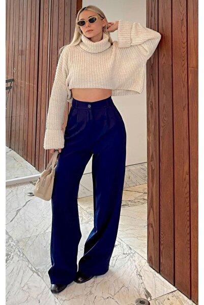 SU SHE WANDER'S Bol Paça Yüksek Bel Palazzo Pantolon