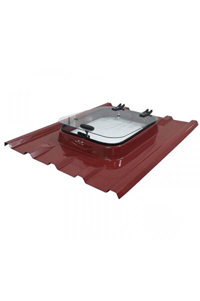 Kaleli Çatı Trapez Sac Camlı Amortisörlü Çatı Çıkış Kapağı