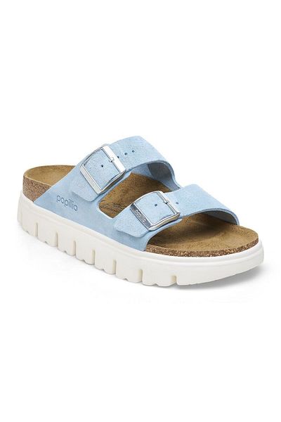 Birkenstock Arizona Chunky Vl Suede - High-Sole Blue Baby and Women's Slippers