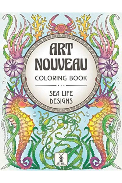 Ingram Art Nouveau Coloring Book Sea Life Designs Exotic Ocean Animals And Luscious Marine Plants