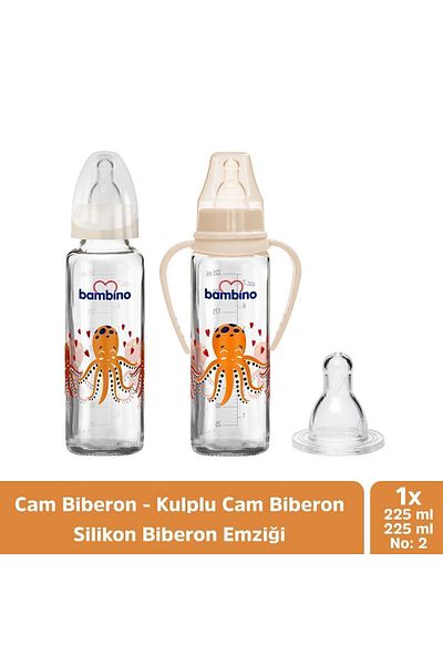 Bambino Large Glass Baby Bottle Set