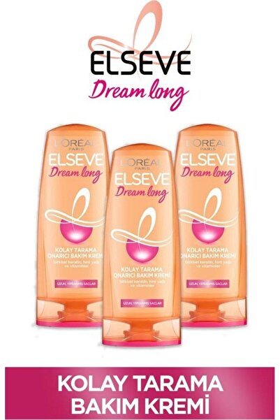 ELSEVE Dream Long Onarıcı Saç Bakım Kremi 360 ml 3'lü Set