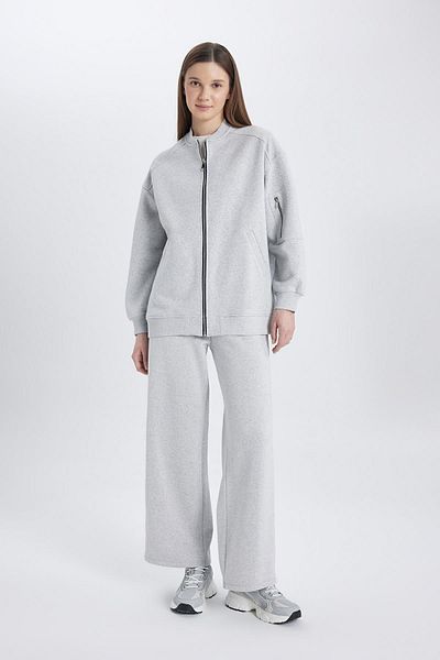 DeFacto Bomber College Collar Soft Furry Cardigan Inside C1704ax24sp