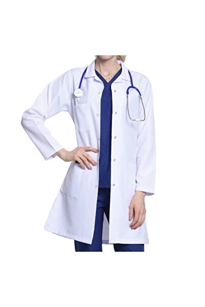 akbulut Long Sleeve White Apache Collar Doctor-Nurse-Teacher Apron