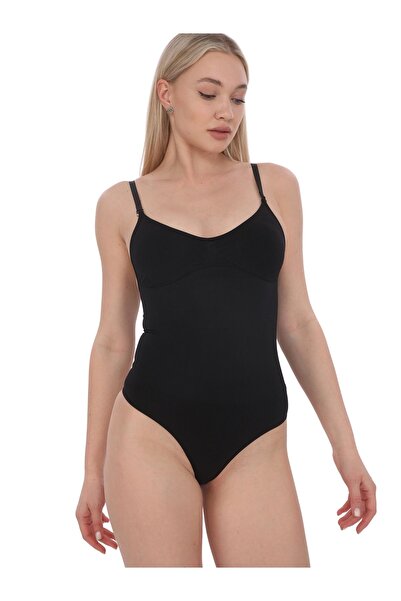 EMBA KORSE String Bodysuit Corset with Adjustable Straps and Snap Fasteners - Firming and Breast Enhancing