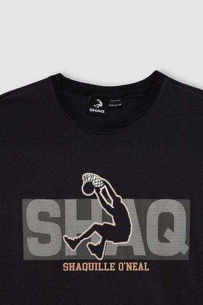 DeFacto Εφαρμόστε Shaquille O'neal Oversize Φαρδύ μπλουζάκι με λαιμόκοψη με κοντό μανίκι C6991ax24hs