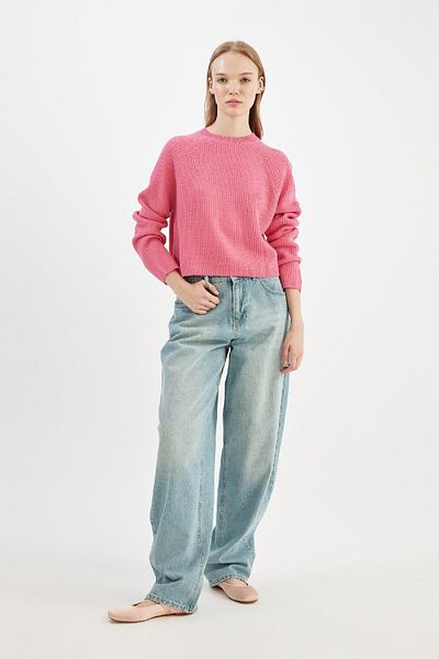 DeFacto Pulover Coool Regular Fit Crew Deck Basic Solid Tricot L2567az24wn