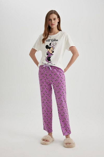 DeFacto Σετ πιτζάμες με κοντό μανίκι Disney Mickey Minnie Regular Fit - B6192ax24sp