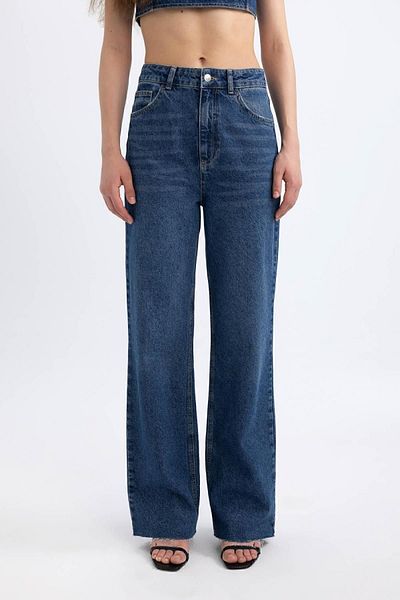 DeFacto Pantaloni de jeans cu talie înaltă Afra X anii 90 cu picioare largi C5863ax24sp