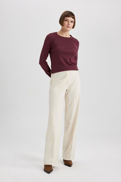 DeFacto Pulover cu decolteu rotund cu textura de cașmir extra moale - Regular Fit F7091az22wn