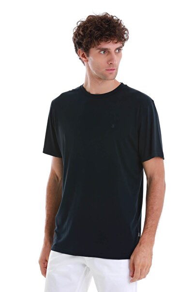 Hatemoğlu Синій Regular Fit Прямий велосипедний комір Трикотажний футболка