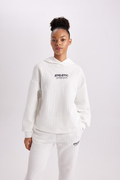 DeFacto Übergroßes, gestepptes Sport-Sweatshirt mit Kapuze – B4599ax24sp