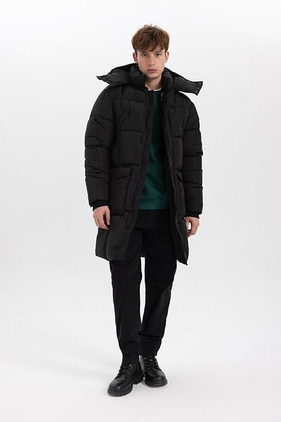 DeFacto Wasserabweisender, aufblasbarer Parka-Mantel mit Kapuze und Reißverschluss – A2849ax23wn