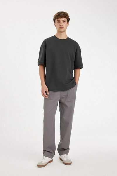 DeFacto Παντελόνι Gabardine Wide Straight Fit Φαρδύ ίσιο πόδι με τσέπες 3159711