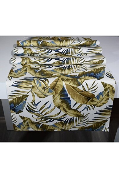 paris in paris Runner 40x140 Cm 1st Țesătură de in de rață de calitate Țesătură fără capse cu model de frunze maro