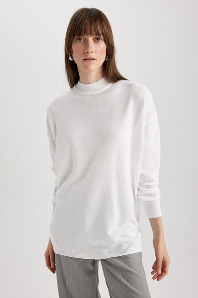 DeFacto Relaxed Cut Half Turtleneck Sweater Tunic - S7514Az23Wn
