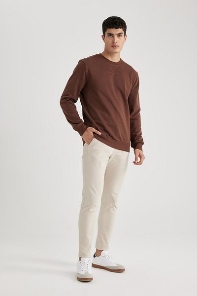 DeFacto Regular Fit Crew Neck Thick Basic Plain Sweatshirt T3777Az24Sp