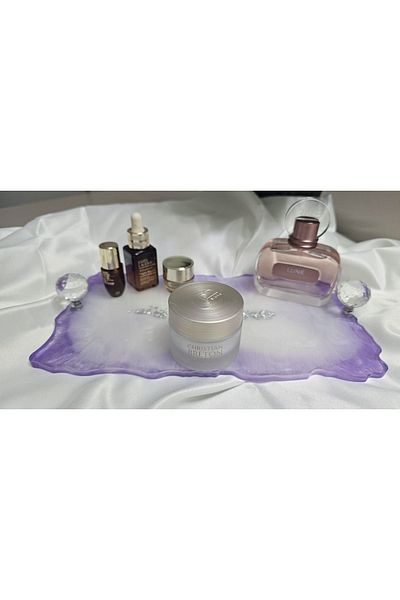 Home Lilac Silver Epoxy Tray - Promise, April and Presentation Trays, Gift and Coffee Presentations