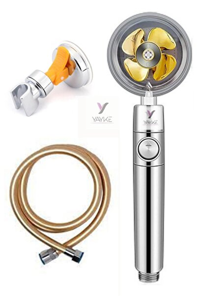 Yayke 360 Derece Dönebilen Turbo Pervaneli Tazyikli Duş Başlığı Pvc Gold Duş ...
