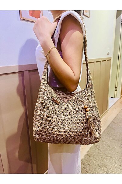 Rüya Dizayn Omuz çantası hasır renk örgü kağıt ip