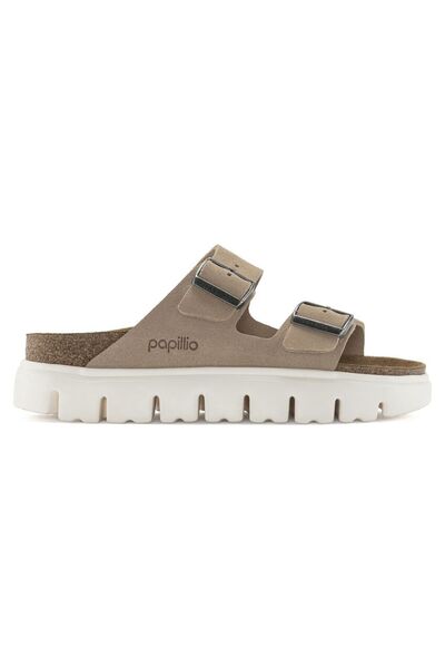 Birkenstock Arizona Chunky VL Suede Sand Beige Yüksek Taban Mantar Kadın Terlik