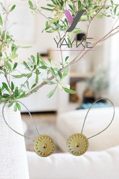 Yayke 2 suporturi pentru perdele cu magnet auriu - zăvor și cataramă