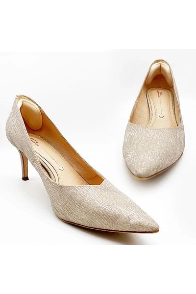 kubbe White Oval Shoes - Anti-Knock, Adhesive Heel Sponge and Cushion Pad