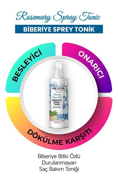 Revox Anti-Spill, Nourishing and Repairing Leave-In Hair Care Tonic with Rosemary Plant Extract 2 Pieces