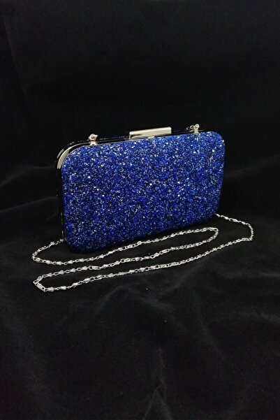 PARKTAN Yakamoz Kadın Lacivert Taşlı Abiye Clutch Portföy Çanta