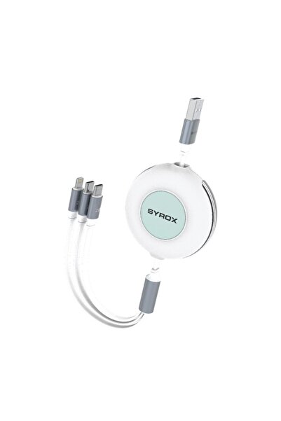 Syrox C145 Çoklu Şarj Kablosu 2 Type-c, 1 Lightning
