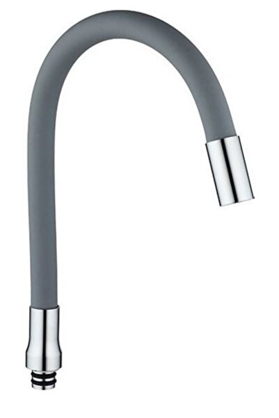 Yayke Gri Renkli Oynar Başlıklı Spiral Musluk Başlığı Batarya Başlığı Dönebil...