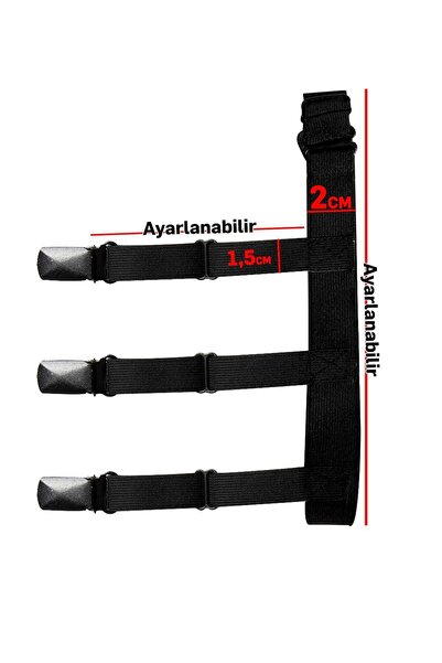 DeepSEA Unisex Siyah Lastikli Ayarlanabilen Gömlek Tutucu Tutacağı 1801290