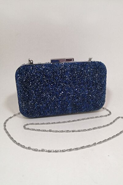 PARKTAN Yakamoz Kadın Lacivert Taşlı Abiye Clutch Portföy Çanta