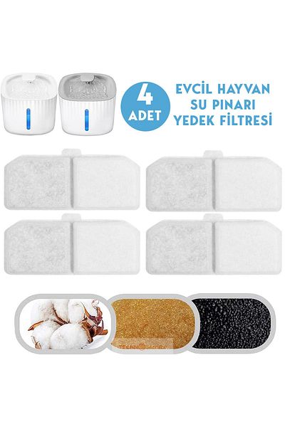 TechnoSmart 4pcs Cat Dog Water Fountain Water Spring Filter