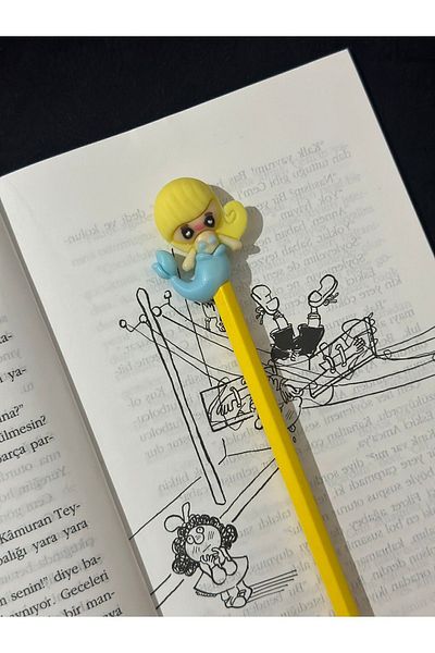 odaburada Yellow Haired Mermaid Figured Cute Pencil Ornament-Pencil Head