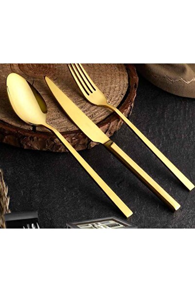 Remetta Vera Gold Parlak 90 Parça Çatal, Kaşık ve Bıçak Seti