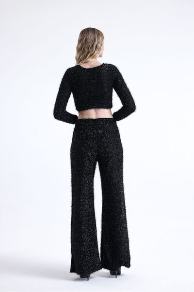 Sense Simli Sakkalı Abiye Pantolon | Pnt34578 Siyah