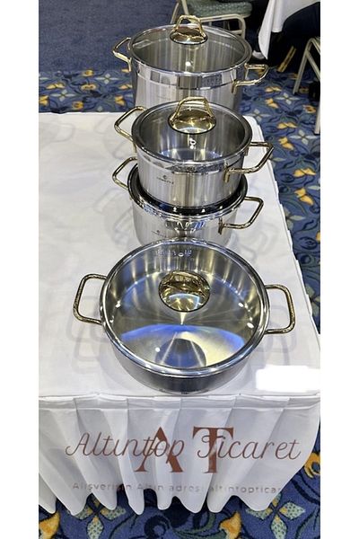Remetta Ana Gold Steel 8 Piece Cookware Set Altptic